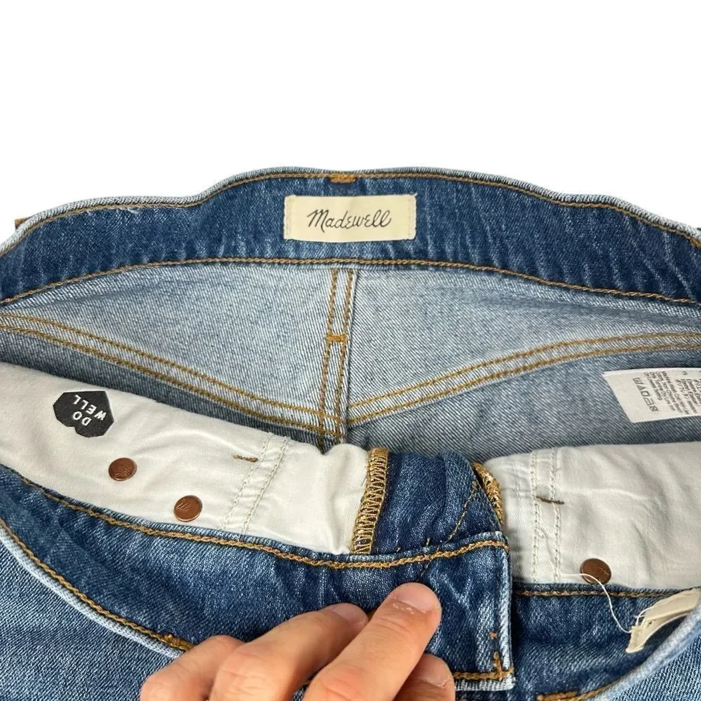 Madewell Jeans Womens Size 26 Straight Blue Denim Stretch The MomJean High Rise